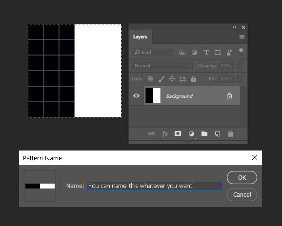 photoshop define pattern